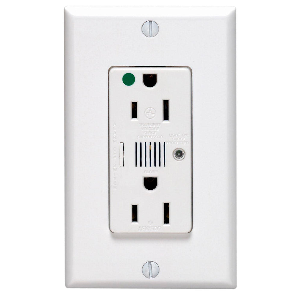 CONT. DUPLEX SUPR. GRADO HOSPITAL C/ALARMA BLANCO 08280-00W LEVITON