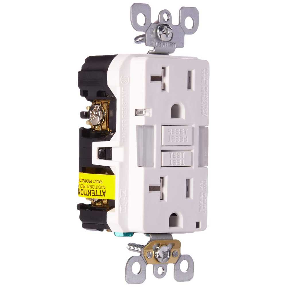 CONTACTO DUPLEX 15A/125V. C/ICFT SMART LOCK C/LED BLANCO N7599-00W // GFNT1-00W C/TAPA