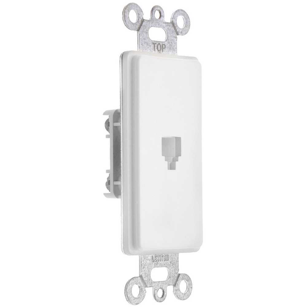 BASE CON JACK TELEFONICO DECORA 4H BLANCO 6P4C 40649-00W LEVITON