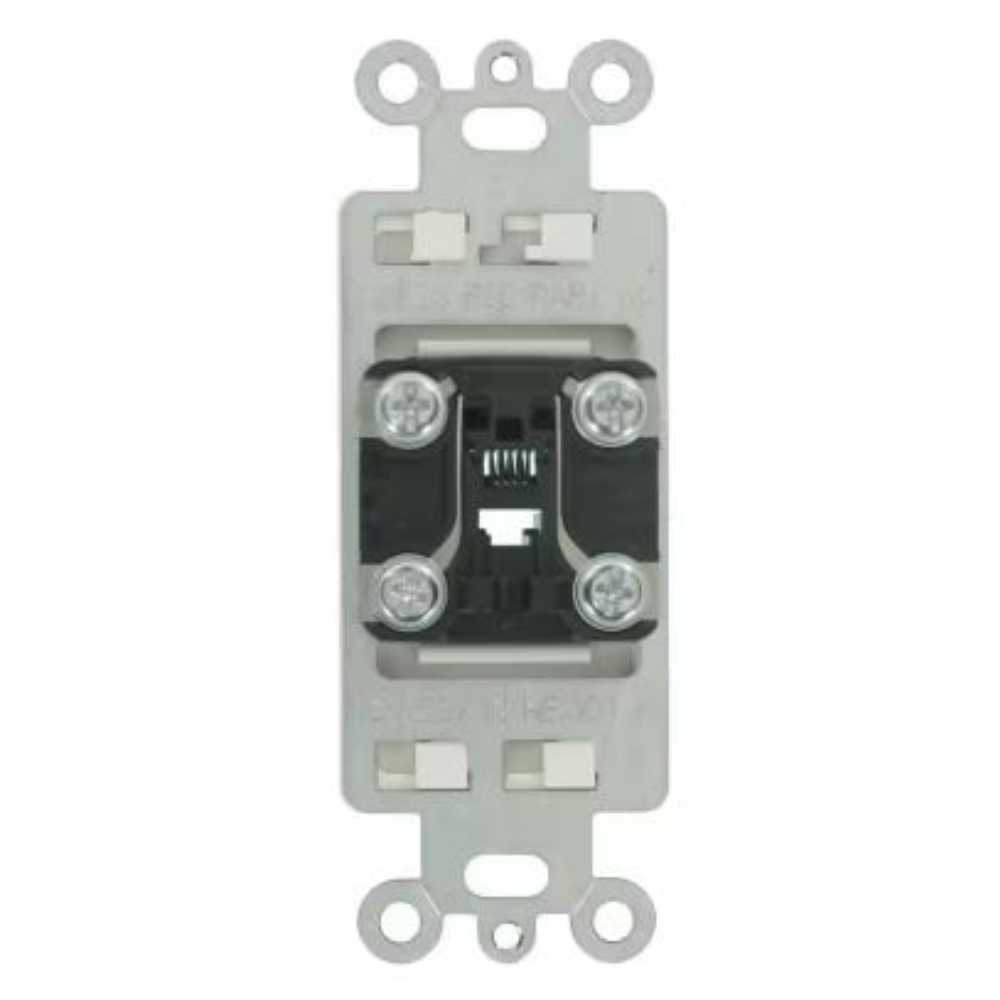 BASE CON JACK TELEFONICO DECORA 4H BLANCO 6P4C 40649-00W LEVITON
