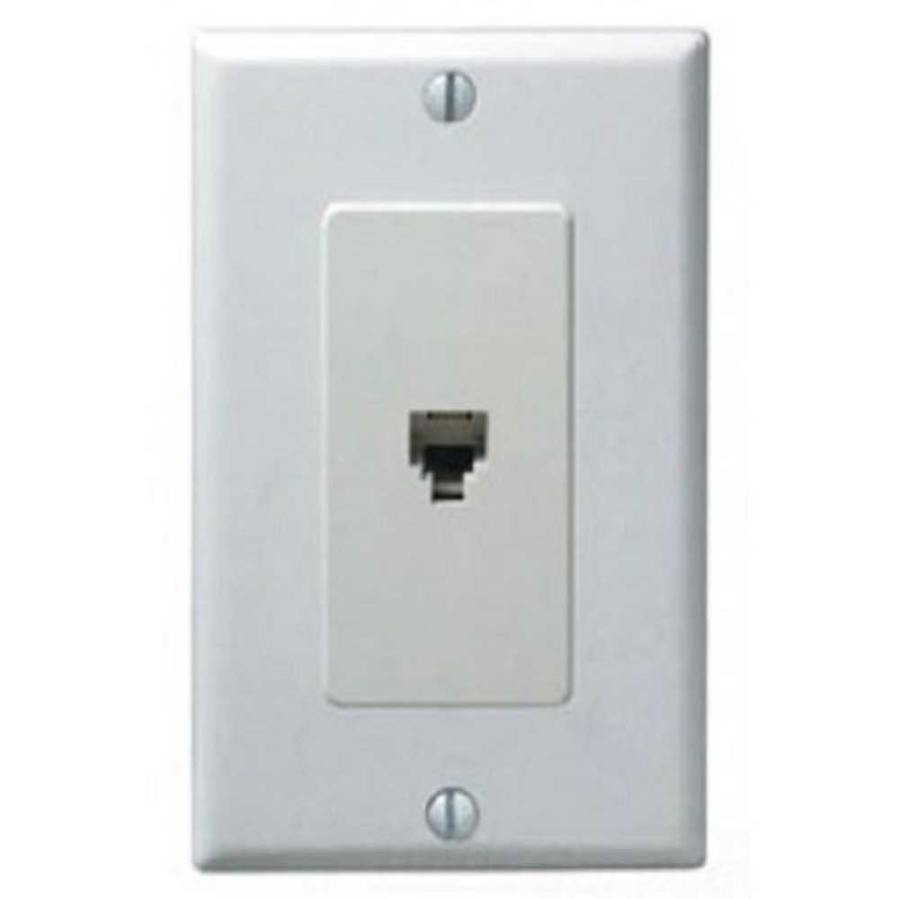 BASE CON JACK TELEFONICO DECORA 4H BLANCO 6P4C 40649-00W LEVITON