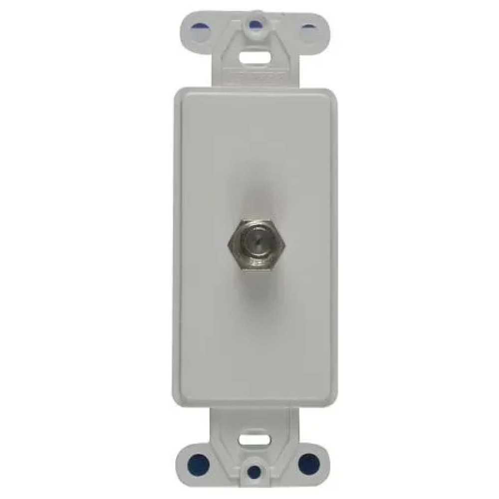 BASE CON JACK COAXIAL DECORA 75 OHM BLANCO CONECTOR F 40681-00W LEVITON