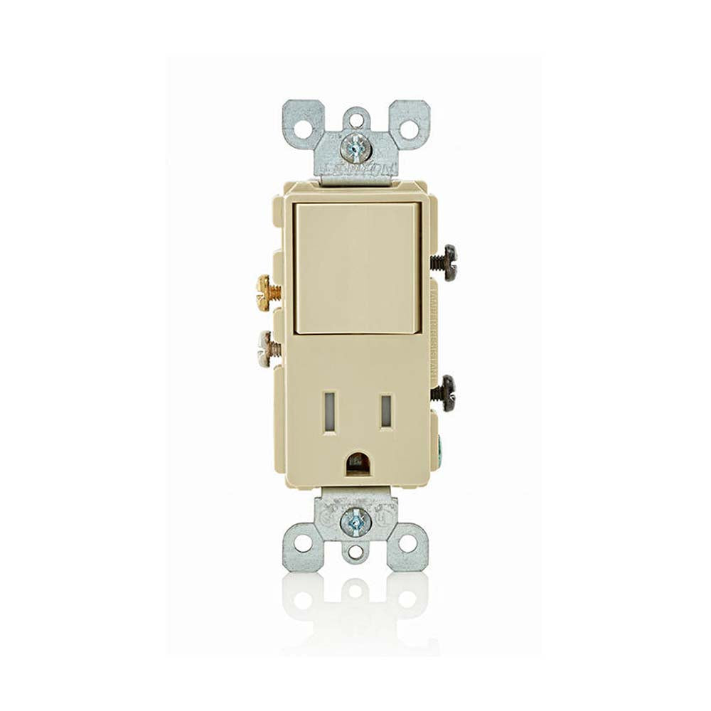 CONTACTO Y APAGADOR MARFIL15A/120V 05625-00I COMERCIAL DECORA LEVITON