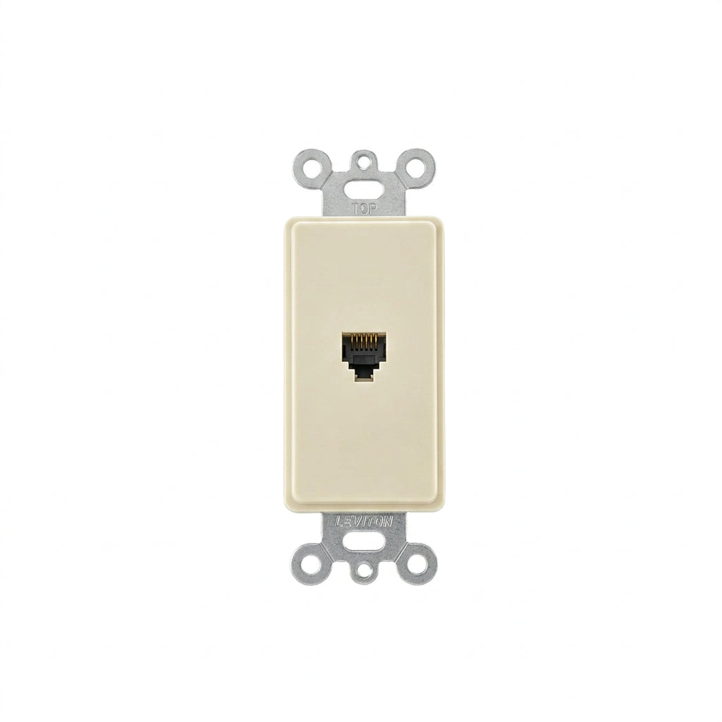 BASE CON JACK TELEF. DECORA 4 HILOS MARFIL 40649-00I LEVITON