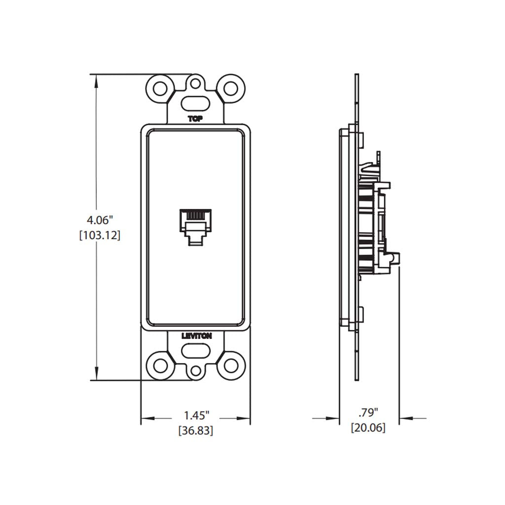 BASE CON JACK TELEF. DECORA 4 HILOS MARFIL 40649-00I LEVITON