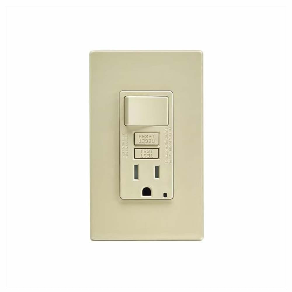 COMBO APAGADOR-CONTACTO FALLA A TIERRA SMART TOUCH 07299-0NI T7299-0PI LEVITON