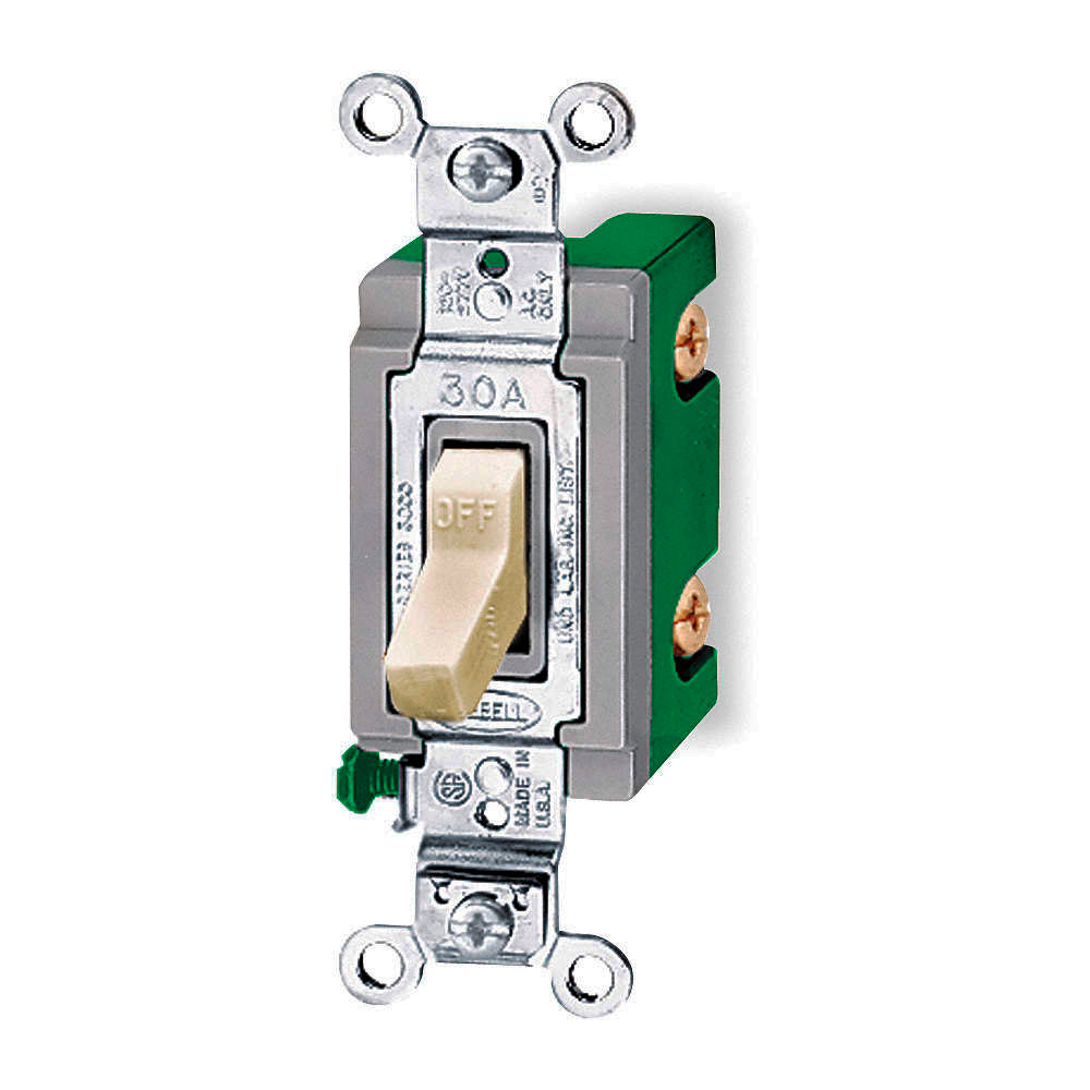 APAGADOR PALANCA 2 POLOS 2HP 120/277V. 30A MARFIL 03032-02I LEVITON
