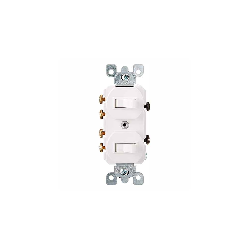 APAGADOR DUPLEX PALANCA 3V. 15A. 120/277V. BLANCO 05243-00W LEVITON