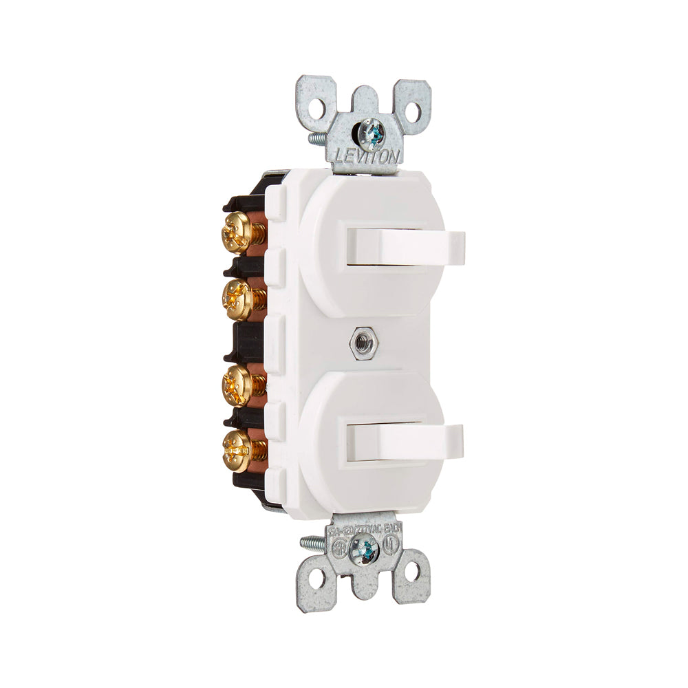 APAGADOR DUPLEX PALANCA 3V. 15A. 120/277V. BLANCO 05243-00W LEVITON