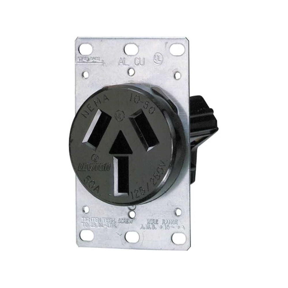 CONTACTO FIJO 50A. 125/250V. 3P-3H ENTRADA RECTA 05206-000 LEVITON