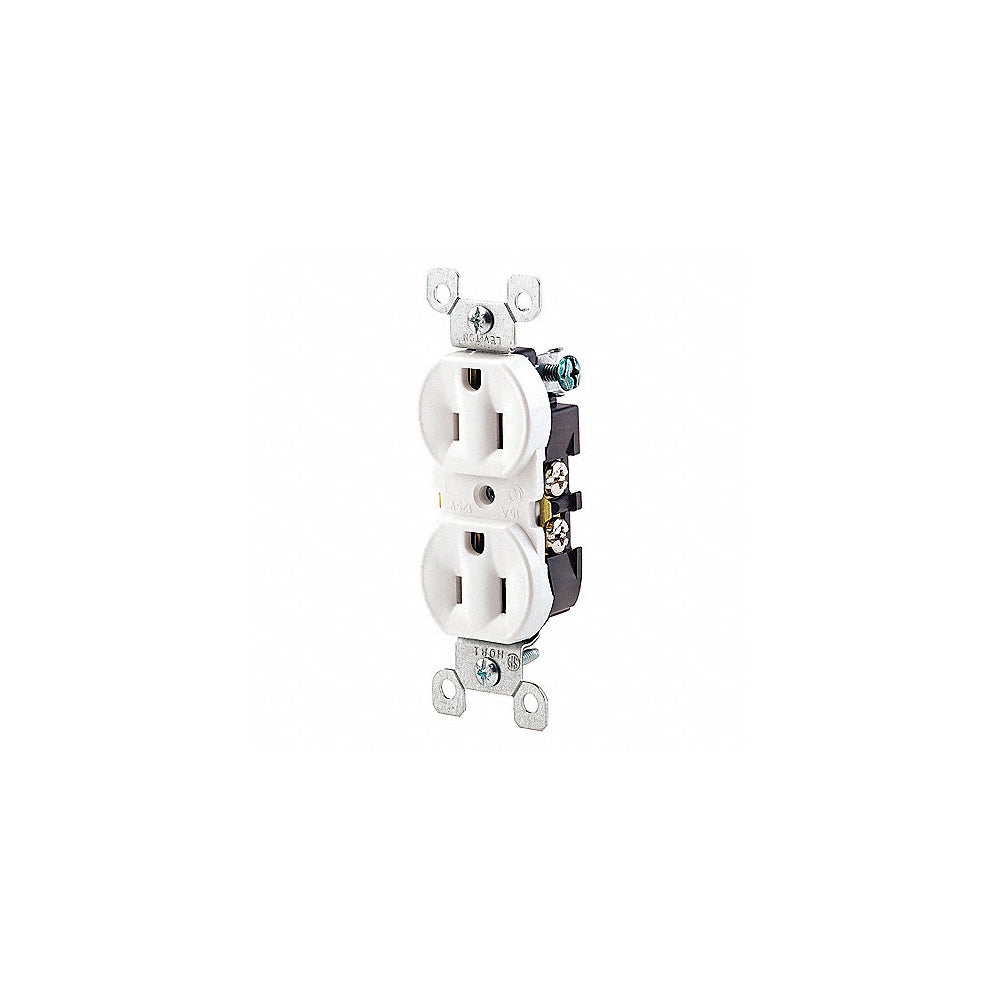 CONTACTO DUPLEX RESIDENCIAL POLARIZADO ATERRIZADO 15A/125V. BLANCO 05320-WCP *** OFRECER 3232-W O SE-270B ***