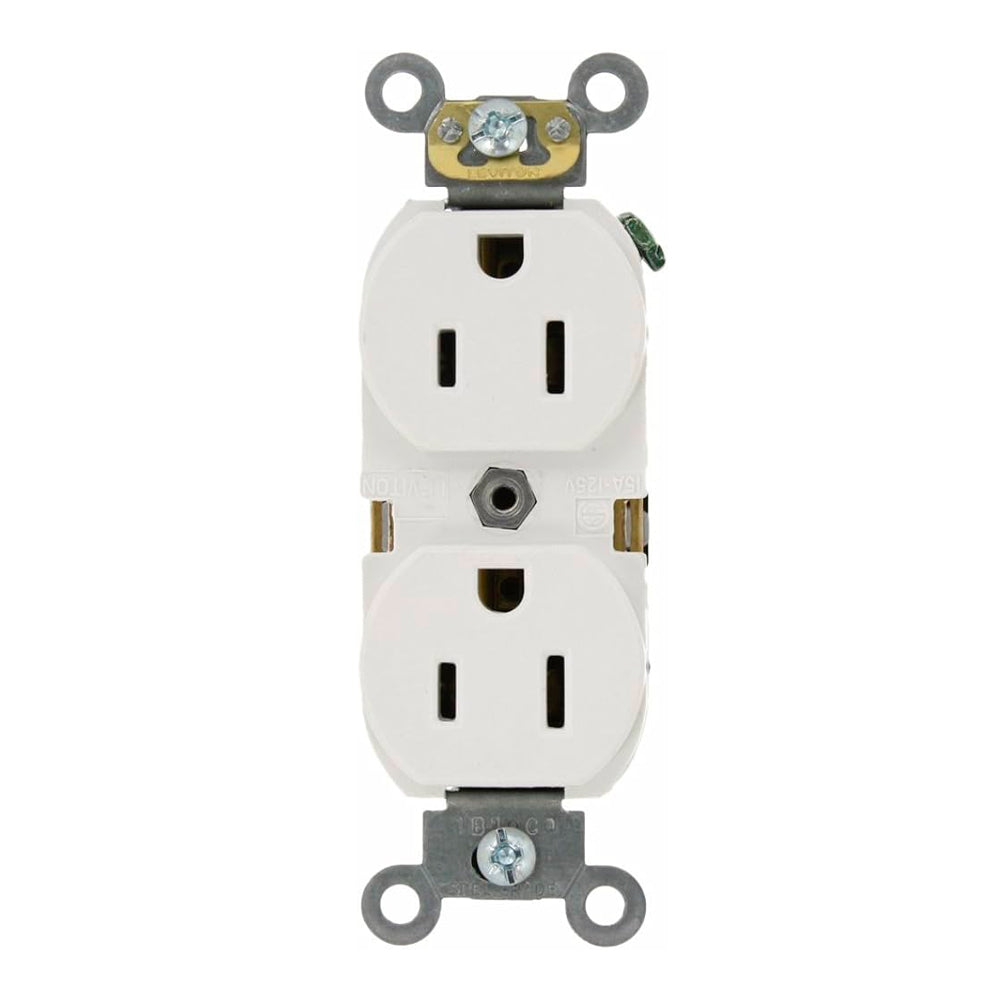 CONTACTO DUPLEX 2P-3H 15A/125V. BLANCO CARGA PESADA 05262-0SW LEVITON *** OFRECER HBL5262W ***