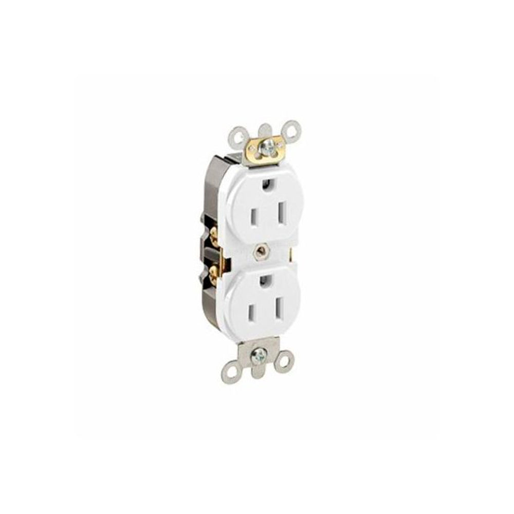 CONTACTO DUPLEX 2P-3H 15A/125V. BLANCO CARGA PESADA 05262-0SW LEVITON *** OFRECER HBL5262W ***