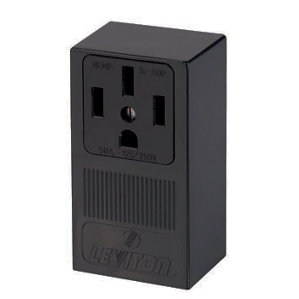 CONTACTO SENC. SOBREPONER 3P-4H 50A/125-250V. NEGRO 55050