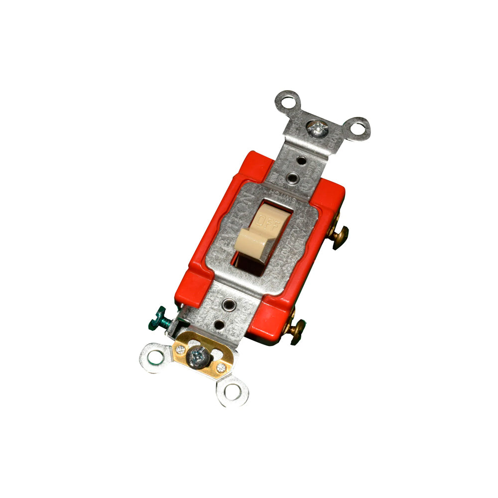 APAGADOR PALANCA GRADO INDUSTRIAL SILENCIOSO 2 POLOS 20A/120-277V. MARFIL 01222-02I LEVITON