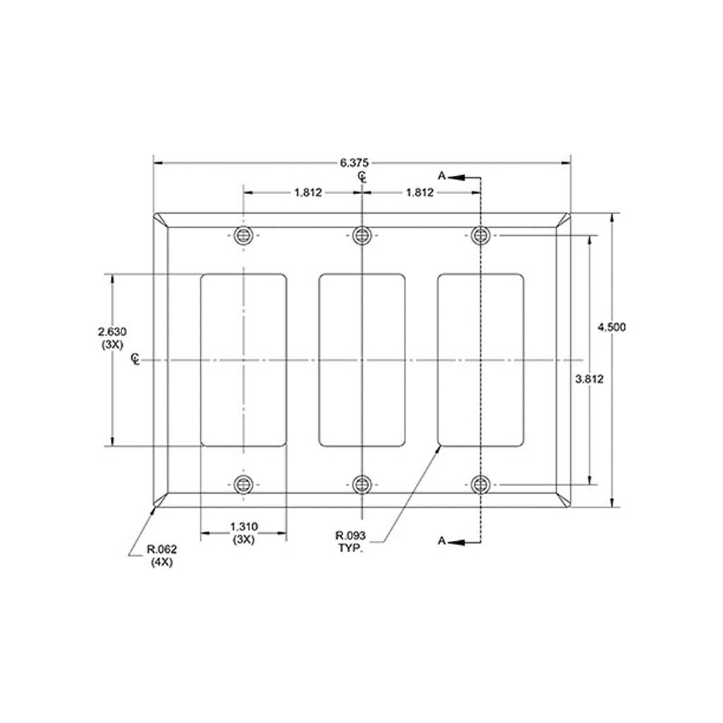 PLACA DECORA 3 UNIDADES UREA BLANCA 80411-00W LEVITON