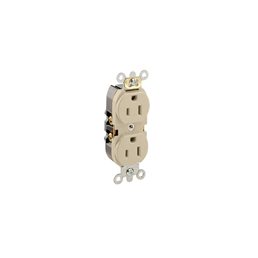 CONTACTO DUPLEX CARGA PESADA15A/125V. 2P-3H MARFIL 05262-0SI LEVITON *** OFRECER HBL5262I ***
