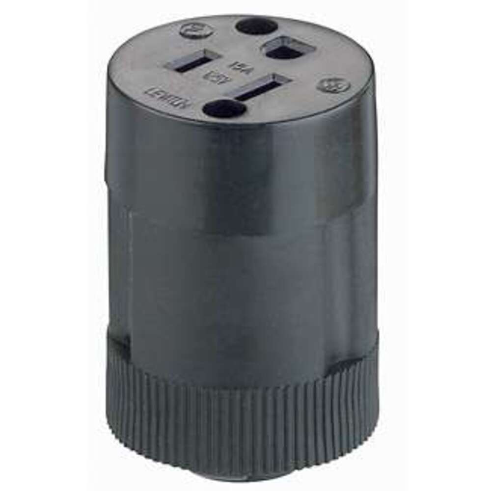 CONECTOR RESIDENCIAL COLGANTE ENTRADA RECTA 3X15 NEGRO 00114-000 LEVITON