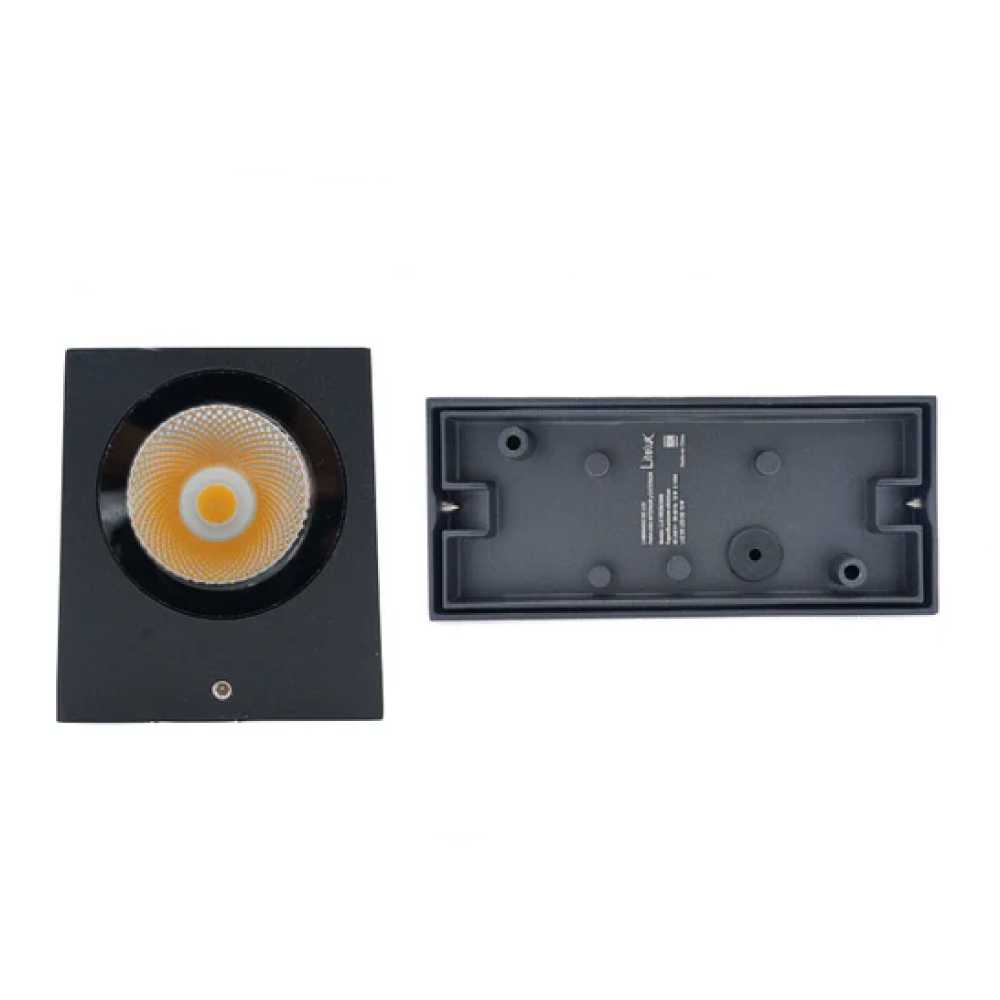 LUM DECORATIVO LED CUADRADO 10W 85-240V 3000K NEGRO