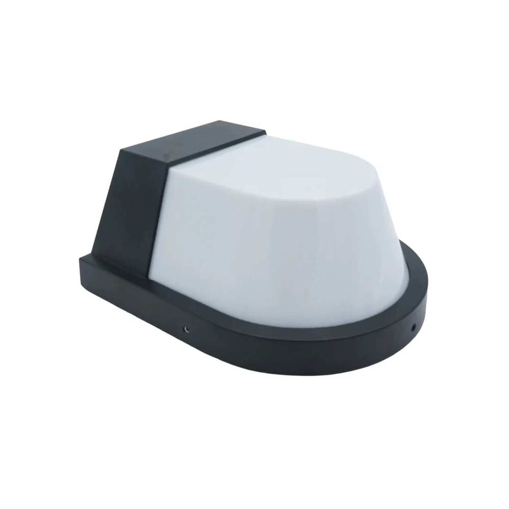 LUM DECORATIVO LED MEDIO OVALO 12W 85-240V 3000K NEGRO