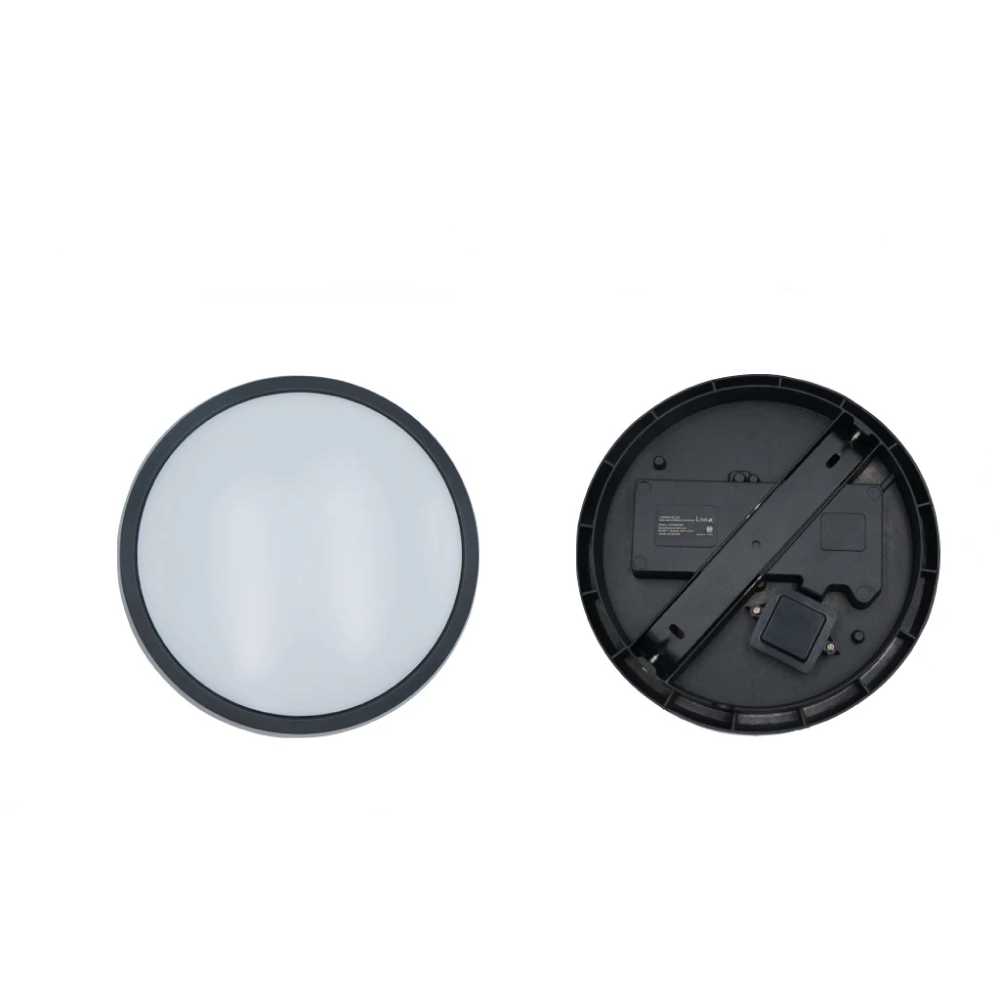 LUM DECORATIVO LED CIRCULAR 20W 85-240V 3000K NEGRO