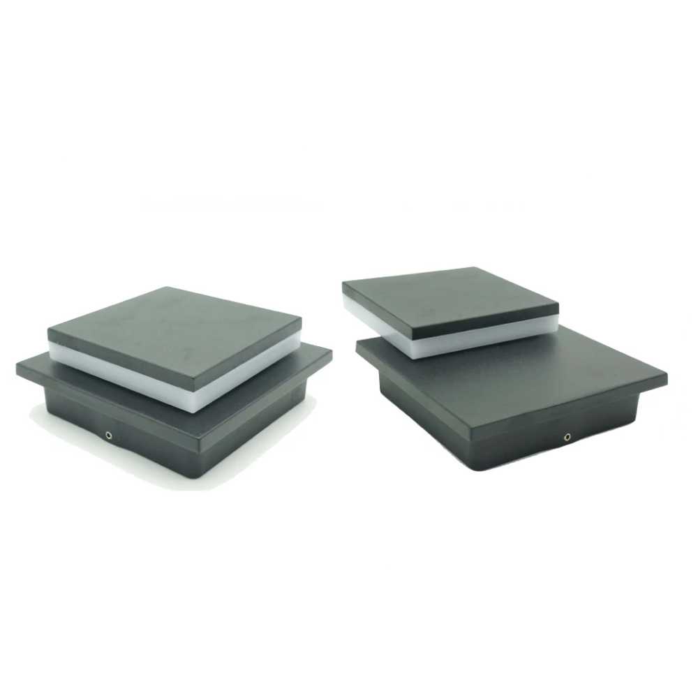 LUM DECORATIVO LED CUADRADO 7W 85-240W 3000K NEGRO