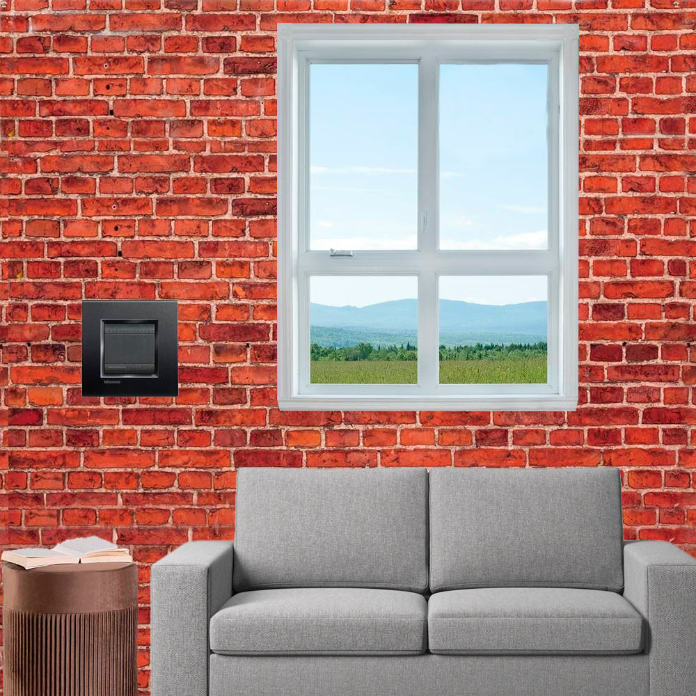 PLACA CUADRADA COLOR NEGRO ANTRACITA 2 MOD. LNA4802AR LIVING Y LIGHT