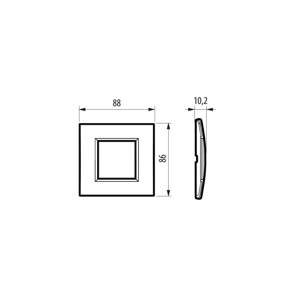 PLACA CUADRADA COLOR NEGRO ANTRACITA 2 MOD. LNA4802AR LIVING Y LIGHT
