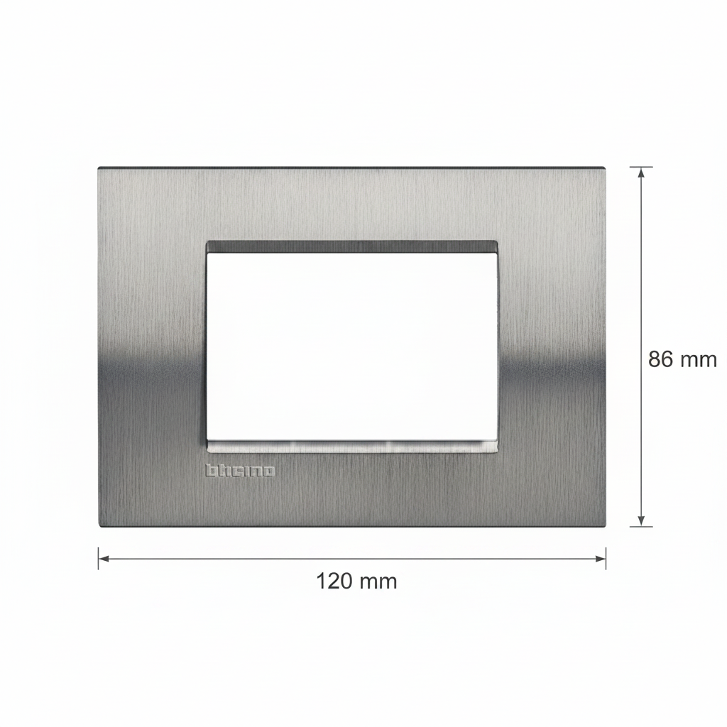 PLACA RECTANGULAR COLOR ACERO PULIDO 3 MOD. LNA4803ACS LIVING Y LIGHT