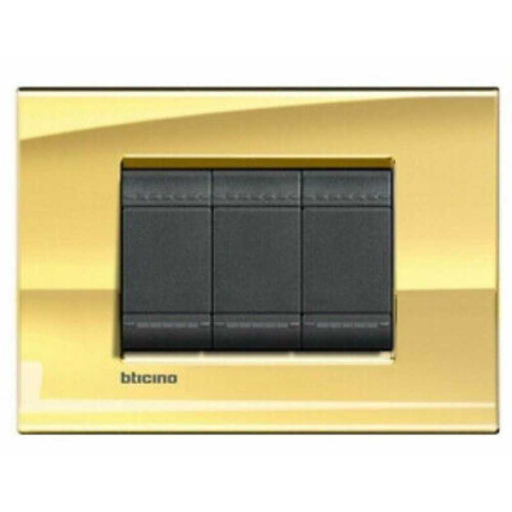 PLACA RECTANGULAR COLOR ORO FRÍO 3 MOD. LNA4803OA LIVING Y LIGHT