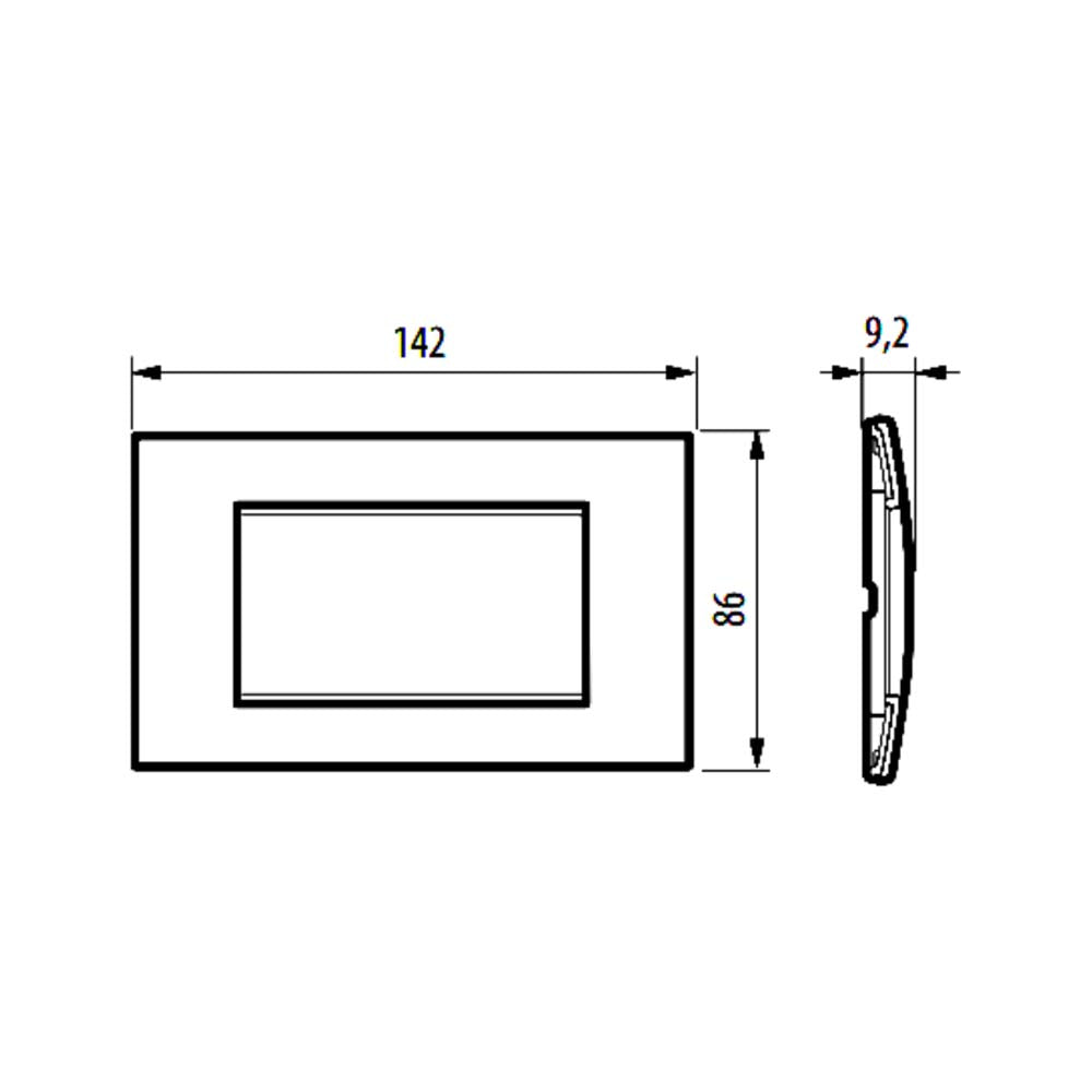 PLACA RECTANGULAR COLOR HUMO 4 MOD. LNA4804KF LIVING Y LIGHT
