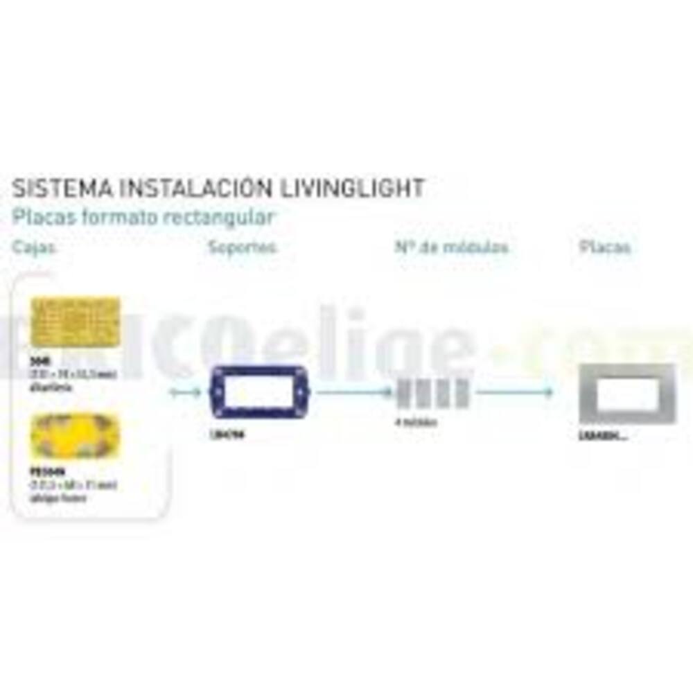 PLACA RECTANGULAR COLOR HUMO 4 MOD. LNA4804KF LIVING Y LIGHT