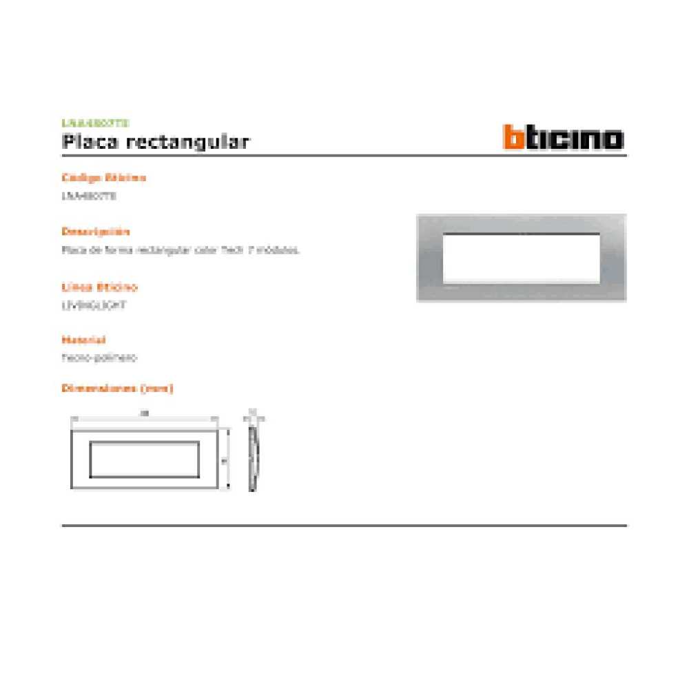 PLACA RECTANGULAR COLOR TECH 7 MOD. LNA4807TE LIVING Y LIGHT