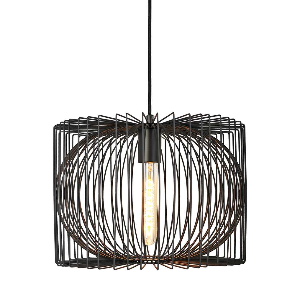 LUMINARIO COLGANTE PARA TECHO ORBITA DOBLE SOCKET E27 IP20 FRMA CILINDRICA CON ELIPSOIDE INSCRITO MCA LUZIRE