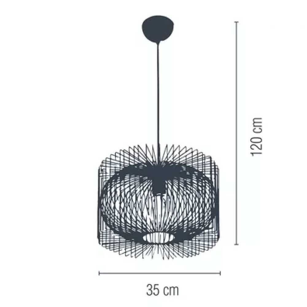 LUMINARIO COLGANTE PARA TECHO ORBITA DOBLE SOCKET E27 IP20 FRMA CILINDRICA CON ELIPSOIDE INSCRITO MCA LUZIRE