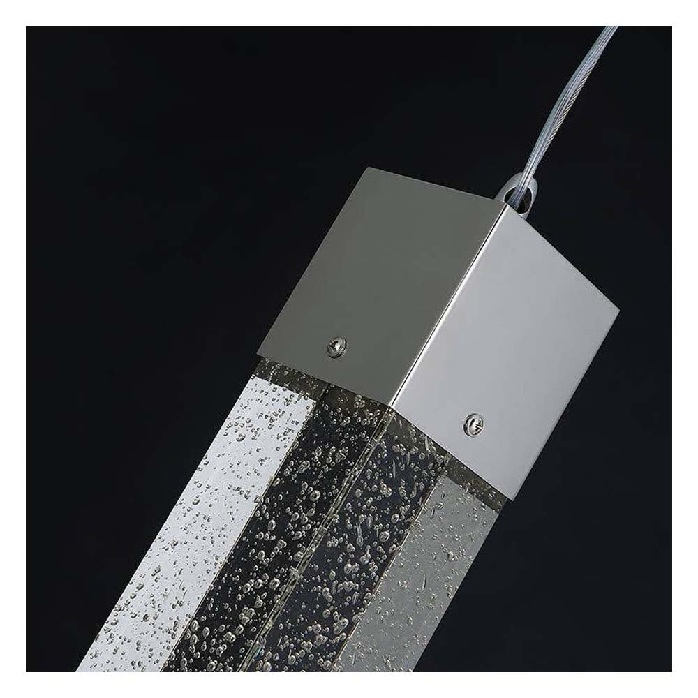 CANDIL COLGANTE CROMADO CRISTAL CUADRADO 4 LUCES 20 W