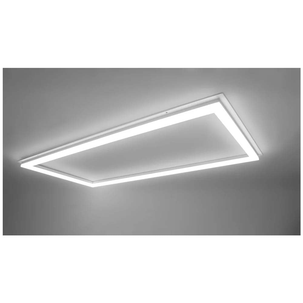 LUMINARIO TIPO MARCO DE LED BLANCO CALIDO 60W RECTANGULAR DE EMPOTRAR O SUSPENDER ALUM ACABADO BLANCO COMPATIBLE CON PAPEL DE PLAFON RETICULAR 85-265V CA IP20