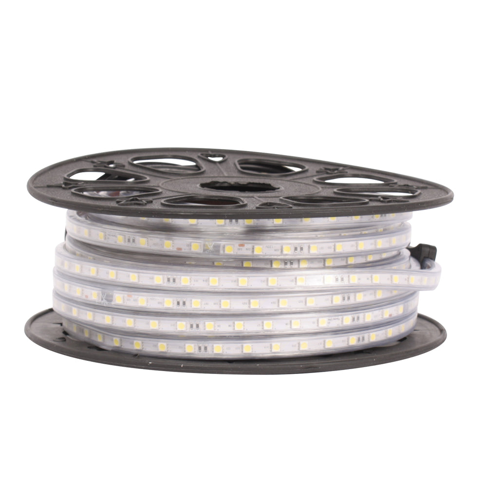 MANGUERA PLANA LED 5050 SMD 127V IP65 BCO CAL. 25 MTS