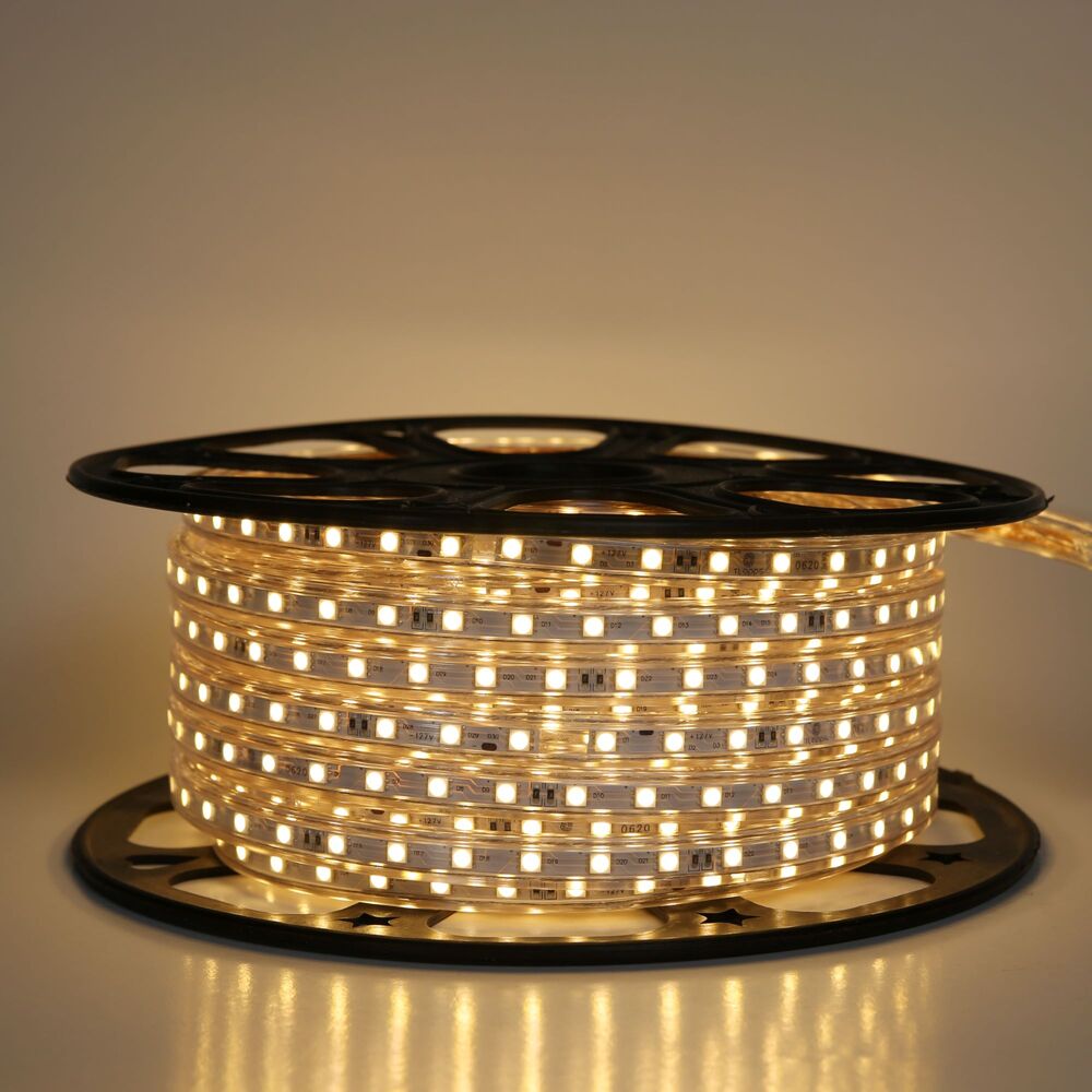 MANGUERA PLANA LED 5050 SMD 127V IP65 BCO CAL. 25 MTS