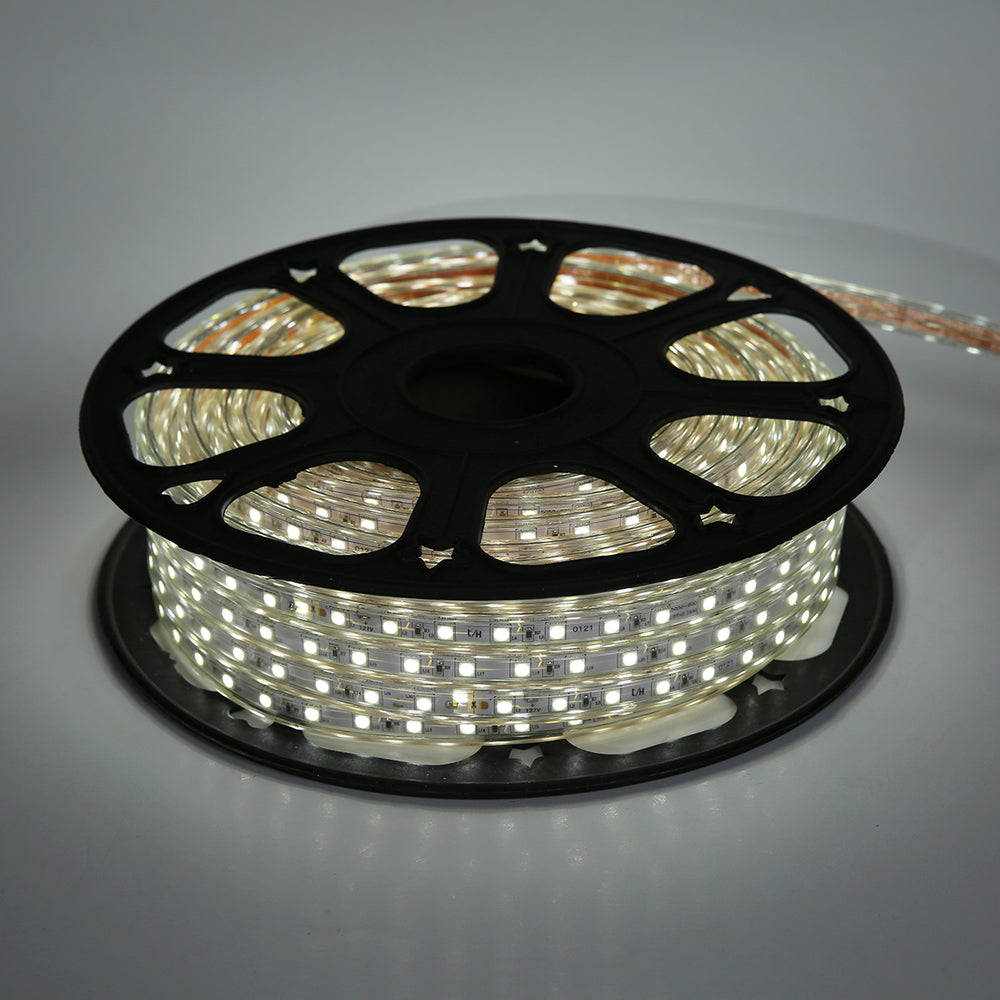 MANGUERA PLANA LED 5050 SMD 127V IP65 LUZ DE DIA 25 MTS