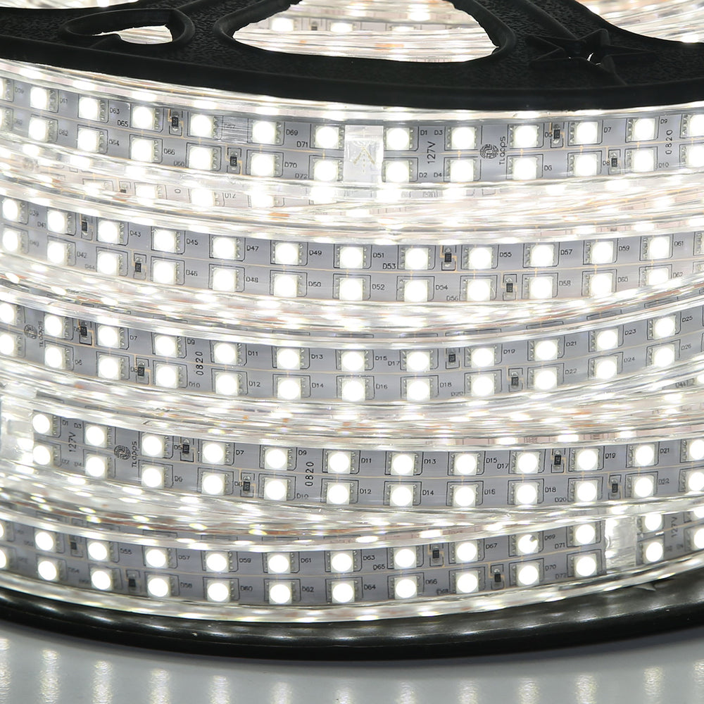 MANGUERA PLANA LED 5050 SMD 127V IP65 LUZ DE DIA 25 MTS
