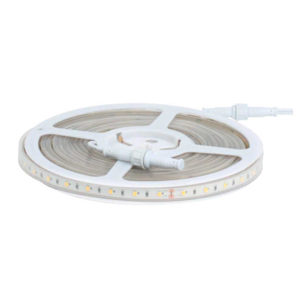 TIRA FLEXIBLE LEDS C/RECUBRIMIENTO SILICON 5M. 127V. IP45 BLANCO CALIDO MLED-60-IP45-127V-CD/BC