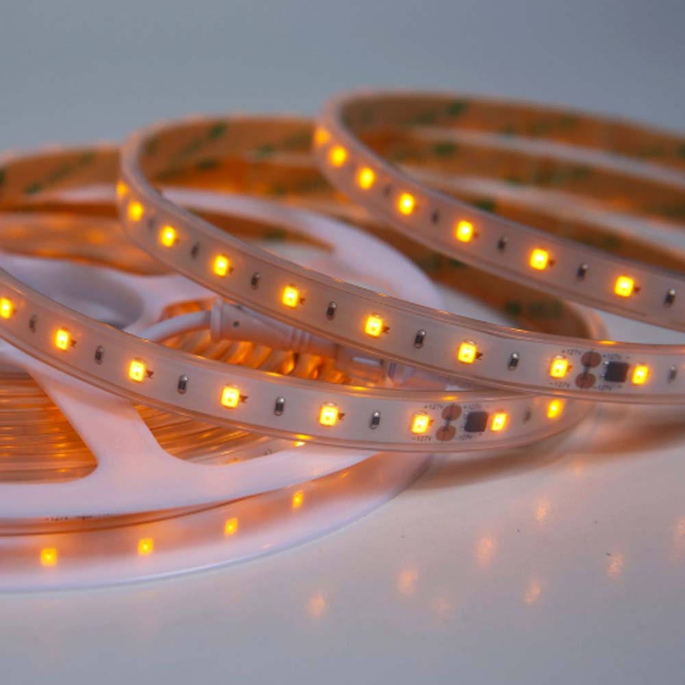 TIRA FLEXIBLE DE LED 3528 SMD 127V IP45 AMBAR MLED-60-IP45-127V-CD/AMB