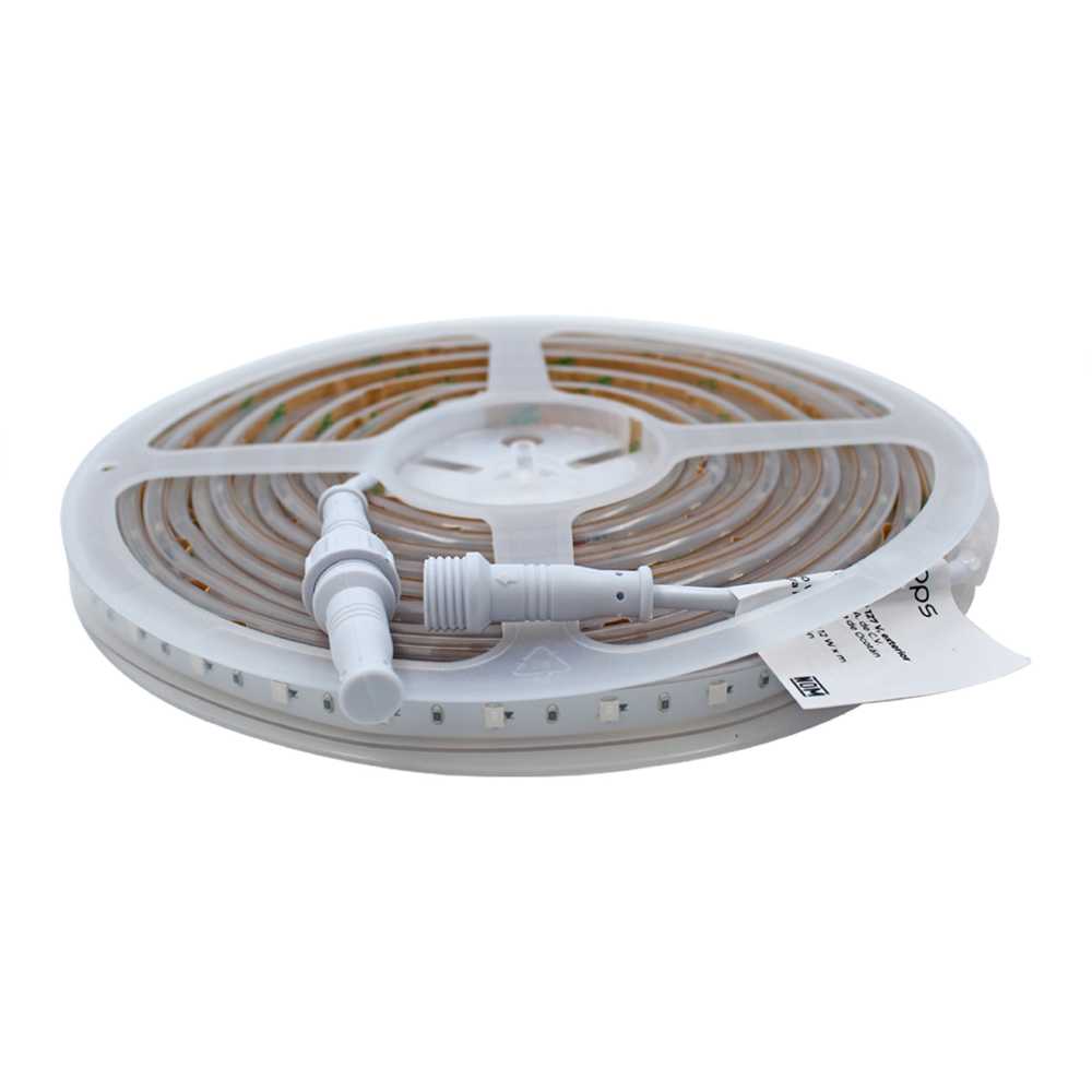 TIRA FLEXIBLE LEDS C/RECUBRIMIENTO SILICON 5M. 127V. IP45 LUZ DE DIA MLED-60-IP45-127V-CD/LD
