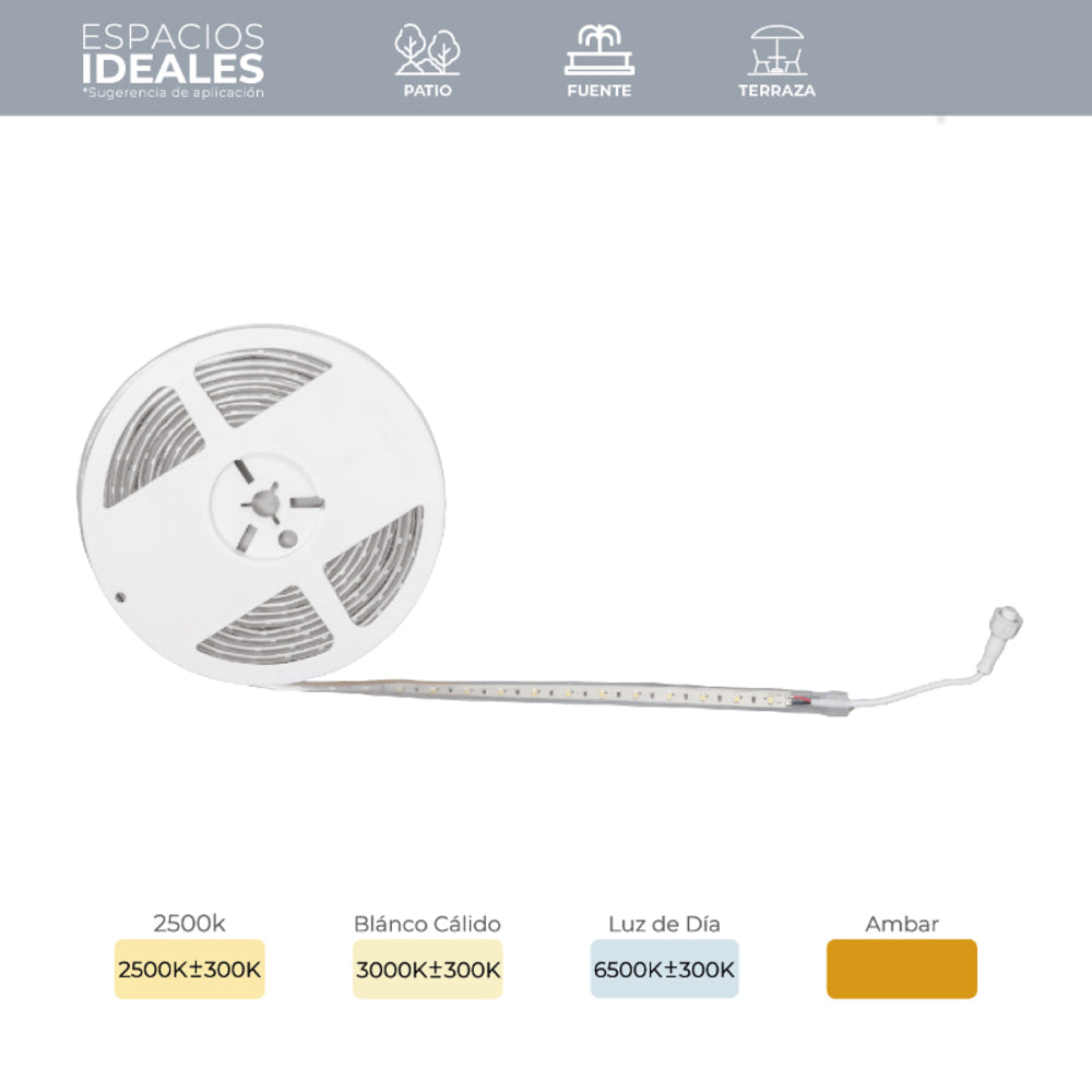 TIRA FLEXIBLE DE LED 5050 SMD 127V IP45 LUZ DE DIA MLED-60-IP45-5050-127V-CD/LD