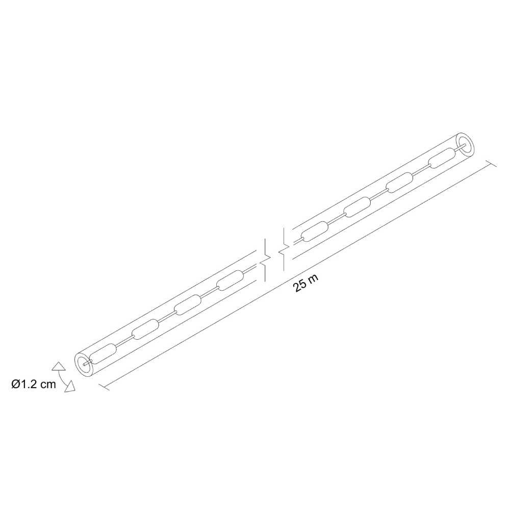 MANGUERA LED REDONDA 2 HILOS 25MTS. 127V. IP65 B.C.