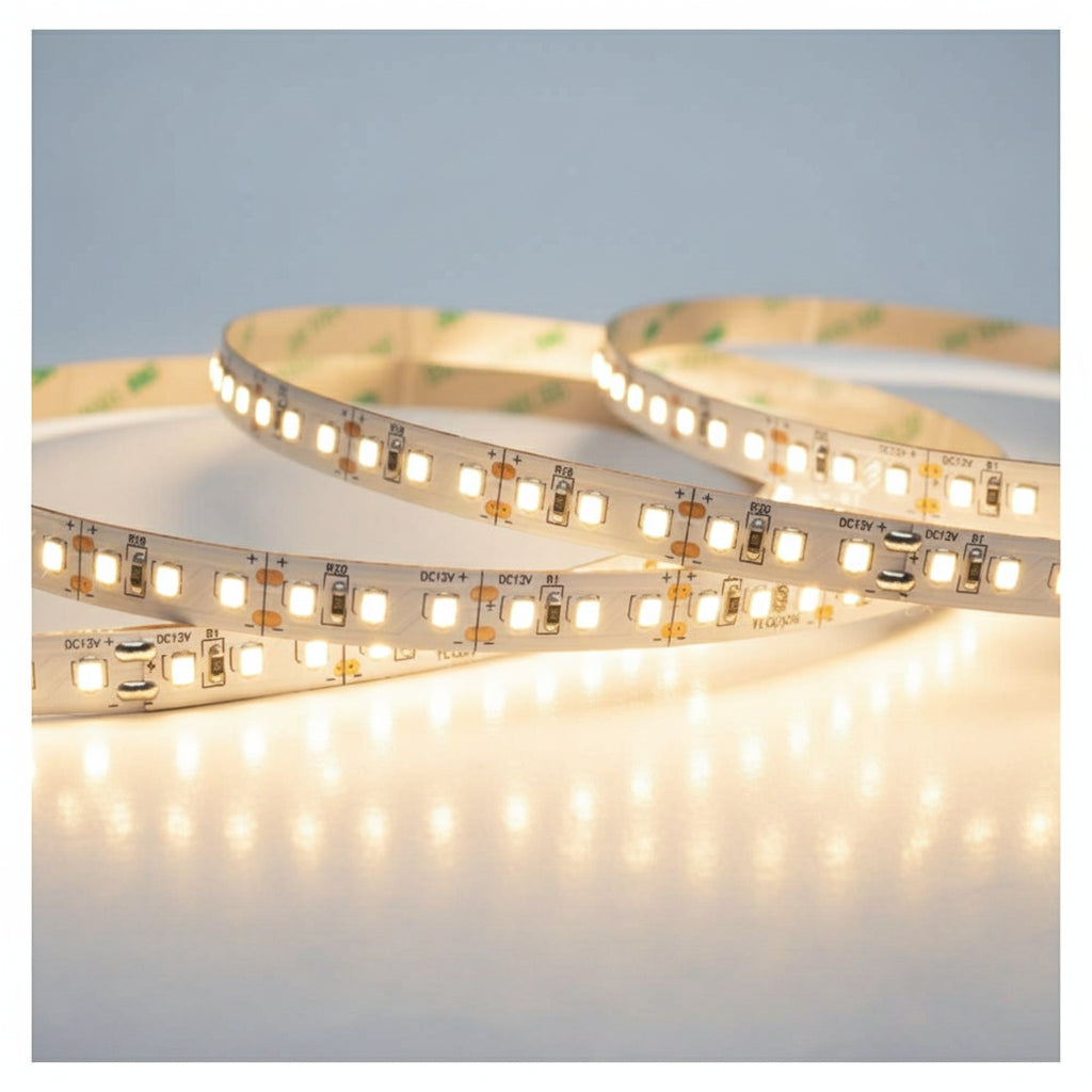 TIRA FLEXIBLE DE LED 2835 SMD 12V INTERIOR BLANCO CÁLIDO 5 MTS
