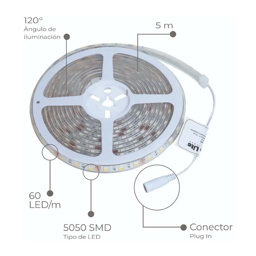 TIRA FLEXIBLE LED 5050 SMD 12V. IP68 L.D.