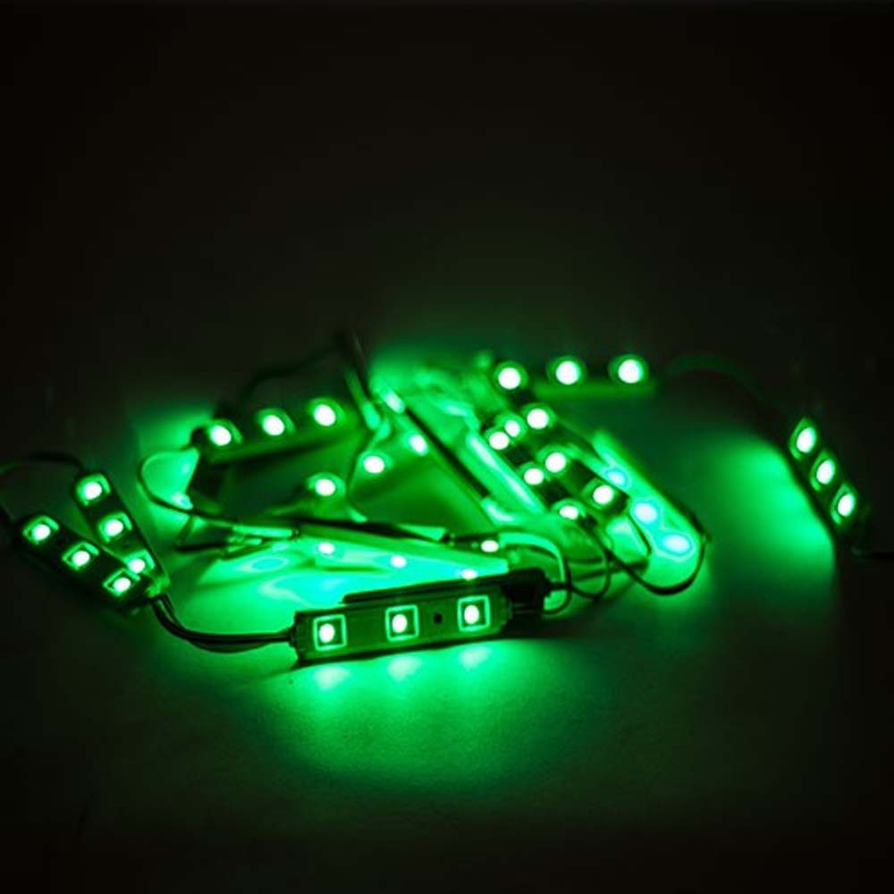 20 MOD. LINEALES PLASTICO ABS 3 LED 5050 SMD INTEGRADOS IP65 12V VERDE 2 MTS *** HASTA AGOTAR*** PASA A TLED-2835-IP66-SS***