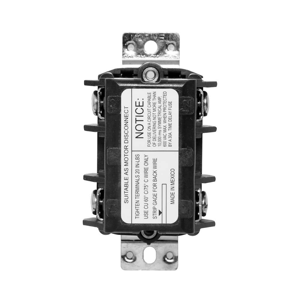 INT.PALANCA NEGRO DOBLE POLO 30A 600V LEVITON MS302-DS
